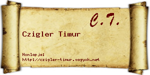 Czigler Timur névjegykártya